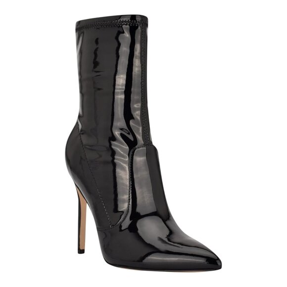 Nine West Womens Patent Pointed Toe Booties - Picture 1 of 5